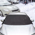 Snow protection cover for automobile windshield